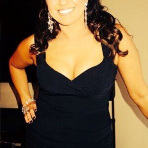 Nicole Miller Collection - Ruched Black Crepe de Chine Cocktail Dress